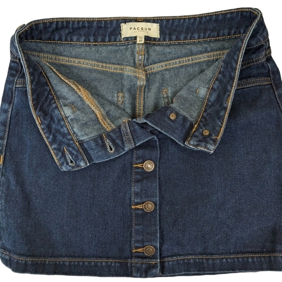 PAC Sun Pacific Sunwear Women's 27 Short Denim Button Down Mini Skirt Y2KCORE - Picture 5 of 13